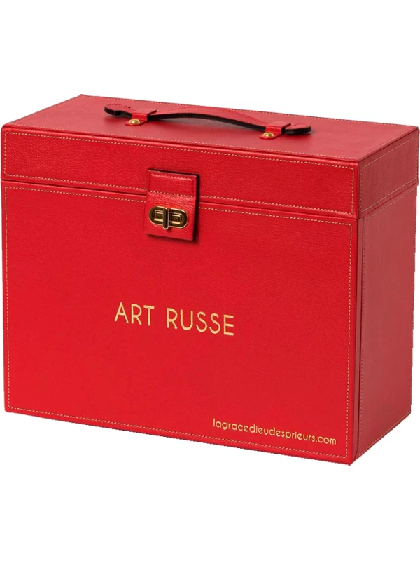 Chateau La Grace Dieu des Prieurs, Art Russe, Saint-Emilion Grand Cru, Set Luxe in 3 bottles in leather case