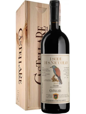 Вино Castellare di Castellina, I Sodi di San Niccolo, Toscana IGT, wooden box 2016, 0.75 л