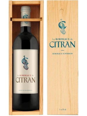 Вино Le Bordeaux de Citran Rouge, Bordeaux AOC, wooden box 2015, 0.75 л