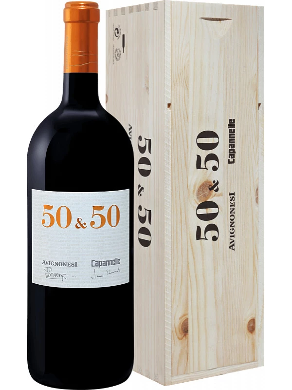 Avignonesi-Capannelle, 50 & 50, Vino da Tavola di Toscana IGT, wooden box