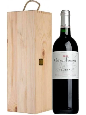 Вино Chateau Fontenil, Fronsac AOC, wooden box 2002, 3 л