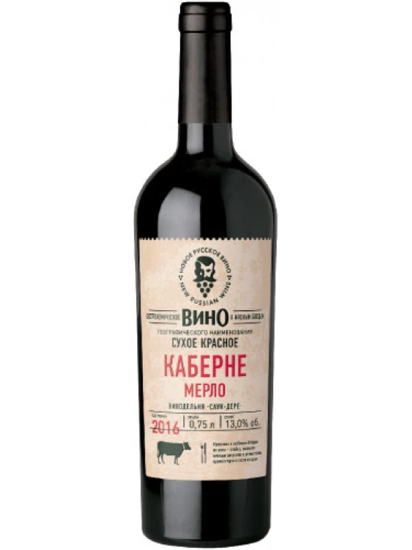 Новое Русское Вино Гастрономическое Каберне Мерло