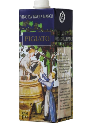 Вино Pigiato, Bianco Sec, Tetra Pak 1 л