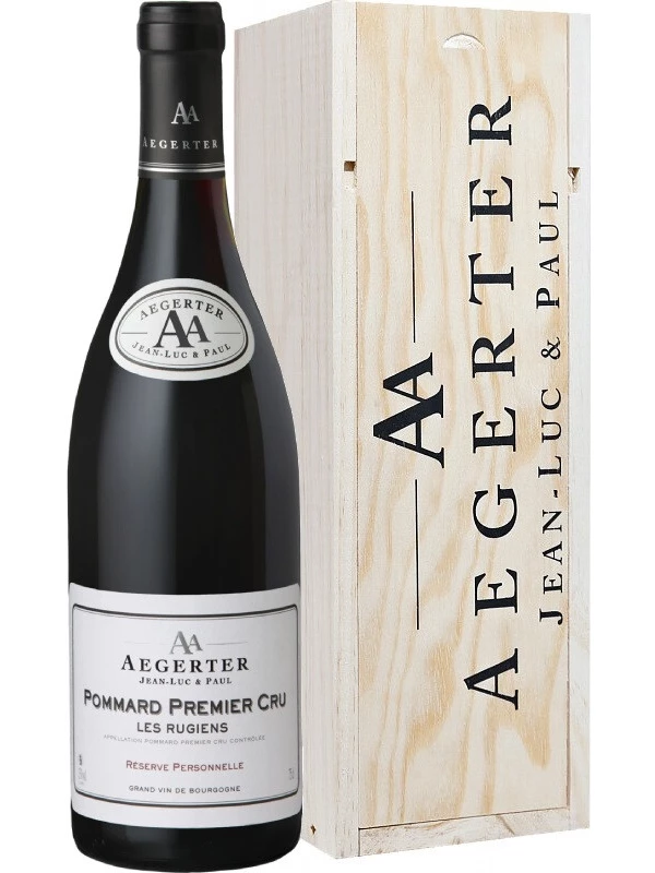 Aegerter, Reserve Personnelle Pommard Premier Cru Les Rugiens AOC, wooden box