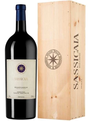Вино Sassicaia, Bolgheri Sassicaia DOC, wooden box 2019, 3 л