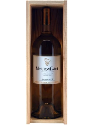 Вино Mouton Cadet, Bordeaux AOC Blanc, wooden box 2013, 1.5 л