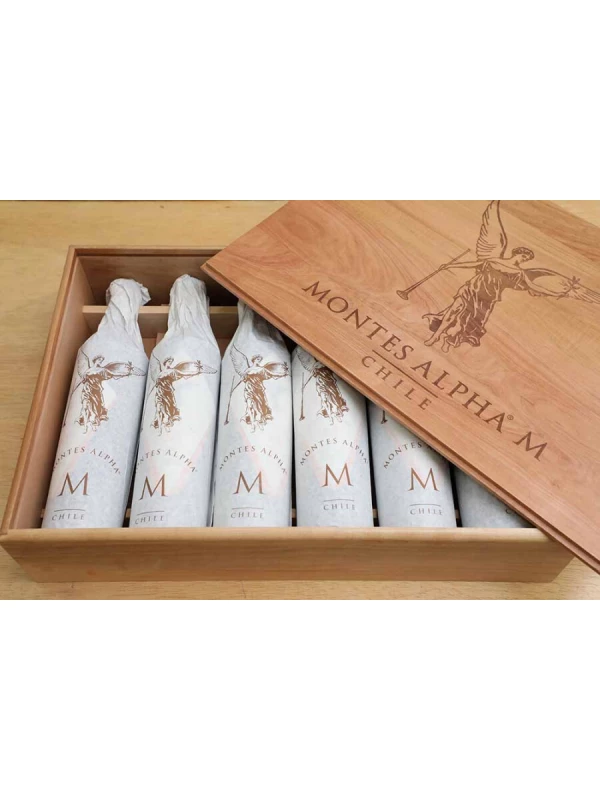 Montes, Alpha M, Apalta DO, set of 6 bottles, wooden case