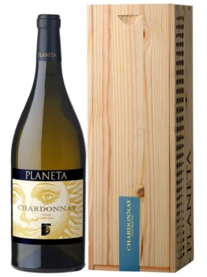 Вино Planeta, Chardonnay, Sicilia Menfi DOC, wooden box 2023, 1.5 л