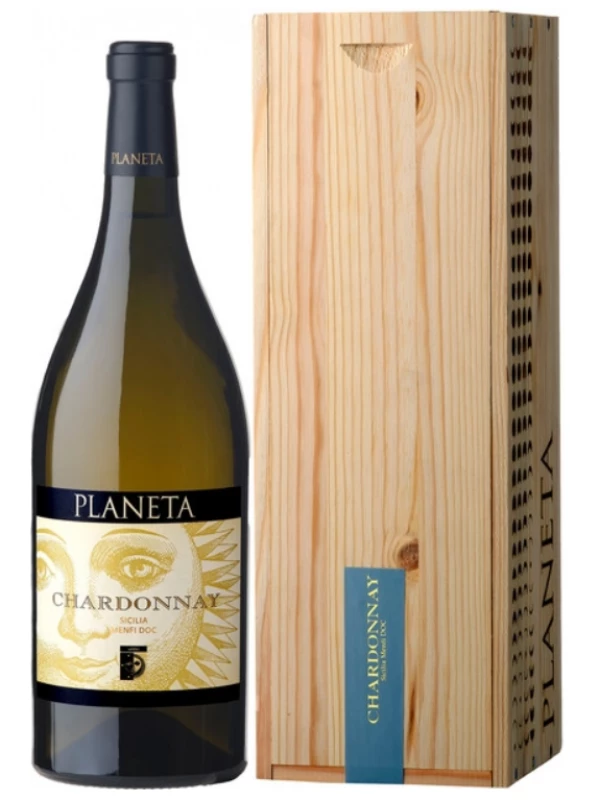 Planeta, Chardonnay, Sicilia Menfi DOC, wooden box