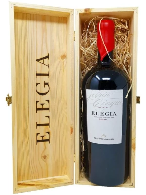 Вино Produttori di Manduria, Elegia Riserva, Primitivo di Manduria DOP, wooden box 2019, 1.5 л