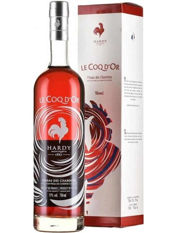 Hardy, Le Coq d'Or Rose, Pineau des Charentes AOC, gift box
