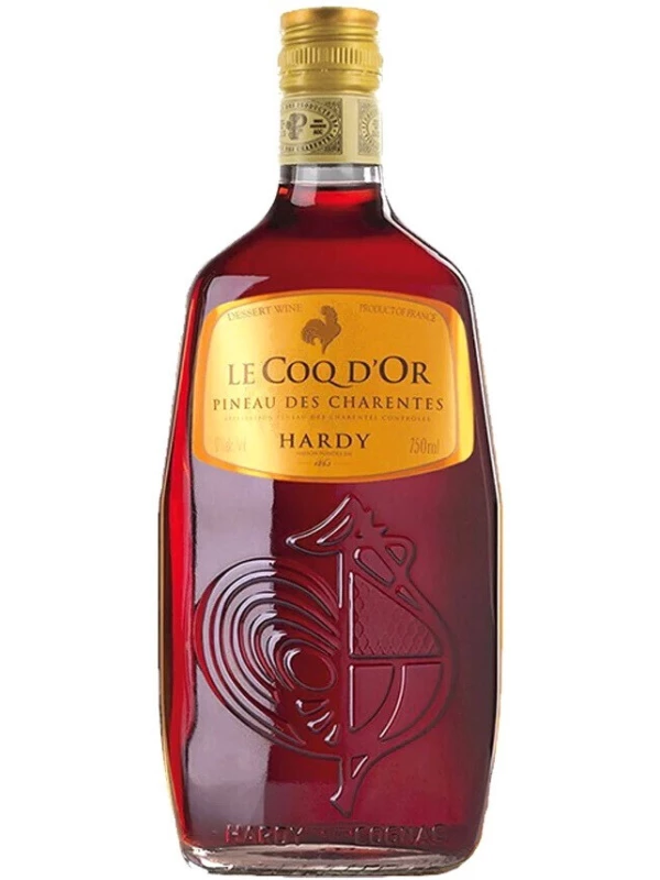Hardy, Le Coq d'Or Rose, Pineau des Charentes AOC, gift box with 2 glasses