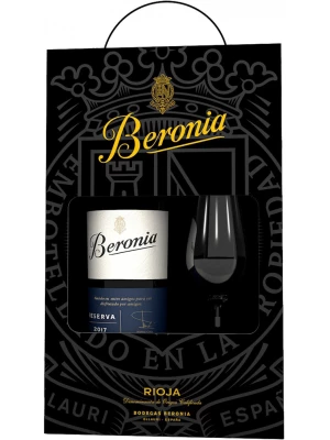 Вино Beronia Reserva, Rioja DOC, gift box with glass 2017, 0.75 л