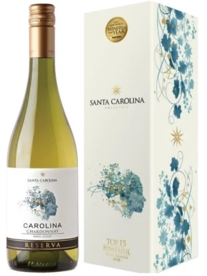 Вино Santa Carolina, Reserva Chardonnay, Valle de Rapel DO, gift box 0.75 л