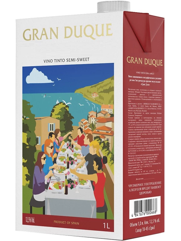 Gran Duque Tinto Semi-Sweet, Tetra Pak