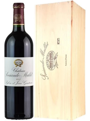Вино Chateau Sociando-Mallet, Haut-Medoc AOC, wooden box 2017, 0.75 л