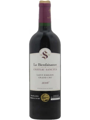 Вино La Bienfaisance de Chateau Sanctus, Saint-Emilion Grand Cru AOC 2016, 0.75 л