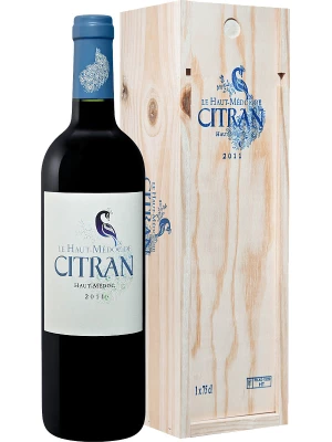 Вино Le Haut-Medoc de Citran, Haut-Medoc AOC wooden box 2011, 0.75 л