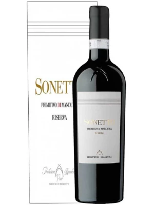 Вино Produttori di Manduria, Sonetto Riserva, Primitivo di Manduria DOP, gift box 2017, 0.75 л
