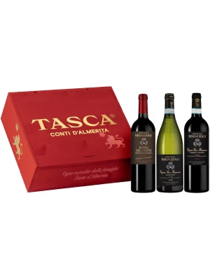 Вино Tasca d'Almerita, The Cult Trio, gift set 0.75 л