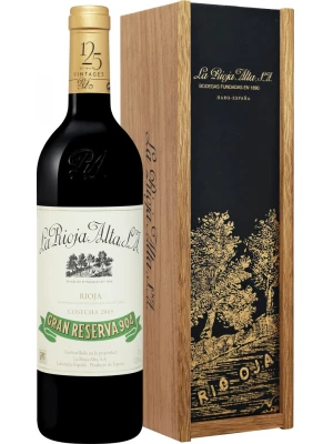 Вино La Rioja Alta, Gran Reserva 904, Rioja DOC, wooden box 2001, 0.75 л