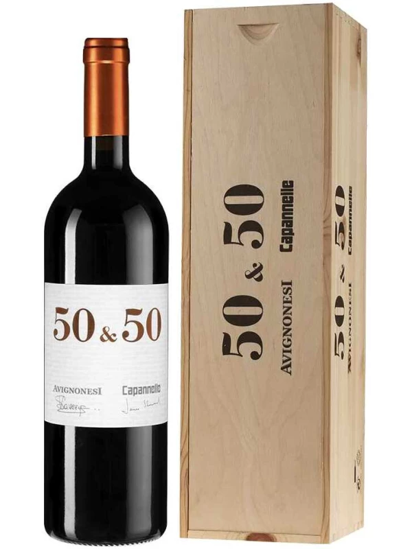 Avignonesi-Capannelle, 50 & 50, Vino da Tavola di Toscana IGT, wooden box