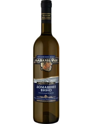 Вино Georgian Wine House, Alazanis Vazi Domashnee White Semi-Sweet 0.7 л