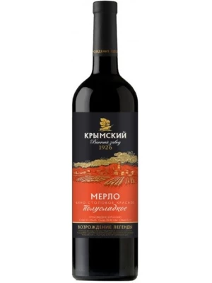 Вино Крымский винный завод, Мерло Полусладкое 0.7 л
