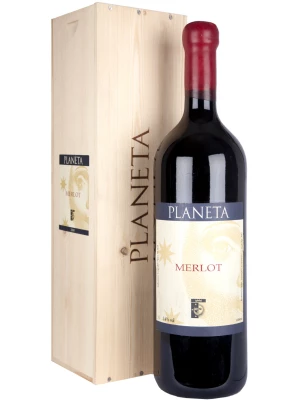 Вино Planeta, Merlot, wooden box 2008, 1.5 л
