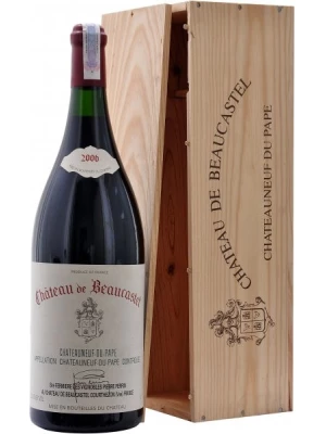 Вино Perrin et Fils, Chateau de Beaucastel Chateauneuf-du-Pape AOC, wooden box 2006, 3 л