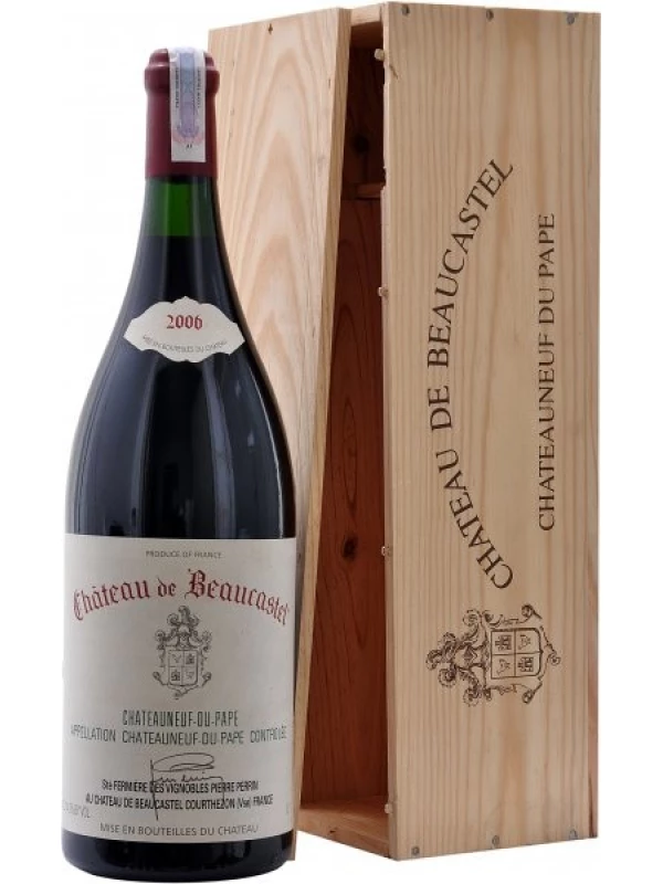 Perrin et Fils, Chateau de Beaucastel Chateauneuf-du-Pape AOC, wooden box