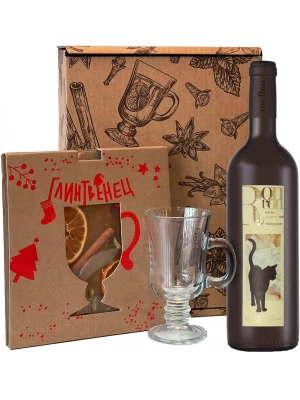 Вино La Guyennoise, Ronron Red Dry VDT, gift set Mulled Wine 0.75 л