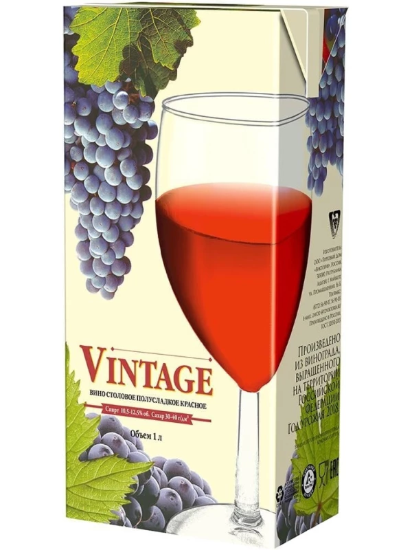 Torgovyj Dom Viktoria, Vintage Red Semi-Sweet, Tetra Pak