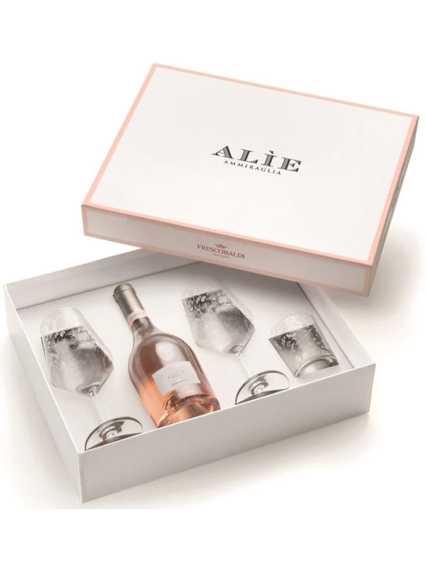 Marchesi de Frescobaldi, Alie Rose, gift box with 2 glasses