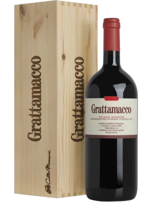 Вино Grattamacco Bolgheri Rosso Superiore DOC wooden box 2017, 1.5 л
