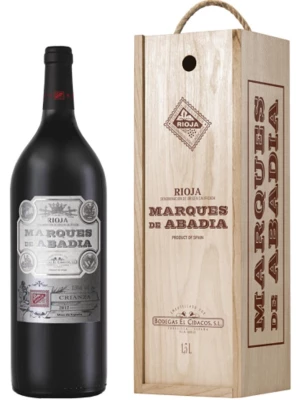 Вино Bodegas El Cidacos, Marques de Abadia Crianza, Rioja DOC, wooden box 2012, 1.5 л