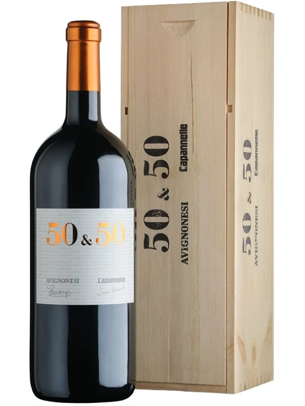 Avignonesi-Capannelle, 50 & 50, Vino da Tavola di Toscana IGT, wooden box