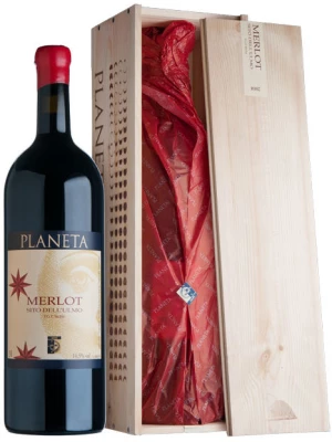 Вино Planeta, Merlot, wooden box 2010, 3 л