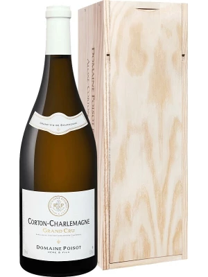 Вино Domaine Poisot Pere et Fils, Corton-Charlemagne Grand Cru AOC, wooden box 2015, 1.5 л
