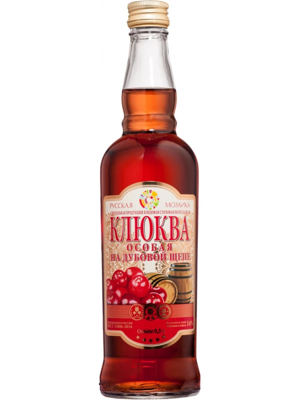 Русская Мозаика Клюква Особая на Дубовой Щепе