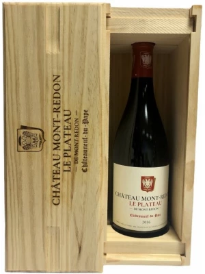 Вино Le Plateau de Mont-Redon, Chateauneuf-du-Pape AOC, wooden box 2016, 0.75 л