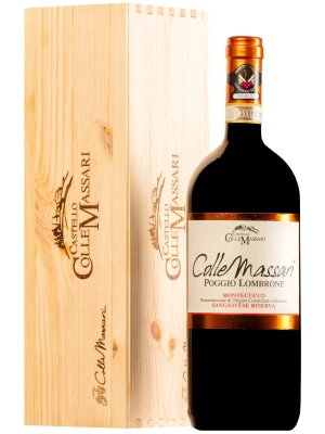 Вино Castello ColleMassari, Poggio Lombrone, Montecucco Sangiovese Riserva DOC, wooden box 2017, 1.5 л