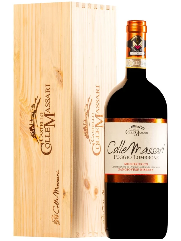 Castello ColleMassari, Poggio Lombrone, Montecucco Sangiovese Riserva DOC, wooden box