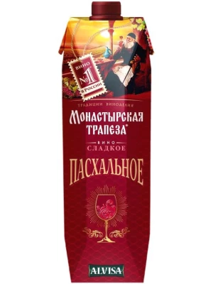 Вино Монастырская Трапеза Пасхальное, тетра-призм 1 л