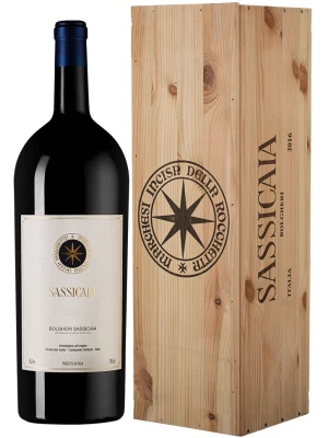 Вино Sassicaia, Bolgheri Sassicaia DOC, wooden box 2017, 6 л