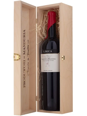 Вино Produttori di Manduria, Lirica Riserva, Primitivo di Manduria DOP, wooden box 2017, 3 л