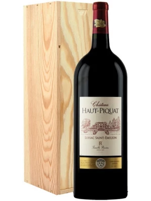 Вино Chateau Haut-Piquat, Lussac Saint-Emilion AOC, wooden box 2015, 1.5 л