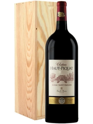 Вино Chateau Haut-Piquat, Lussac Saint-Emilion AOC wooden box 2004, 1.5 л