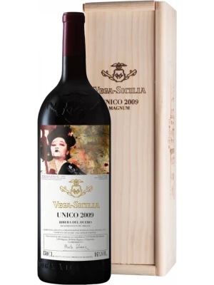 Вино Vega Sicilia, Unico, Ribera del Duero DO, wooden box 2009, 1.5 л