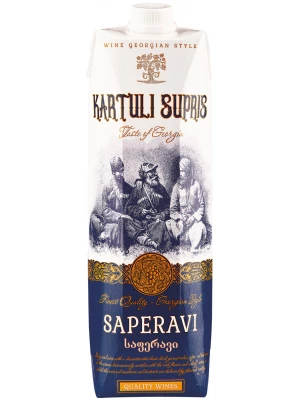 Вино Kartuli Supris Saperavi Dry, Tetra Prism 1 л